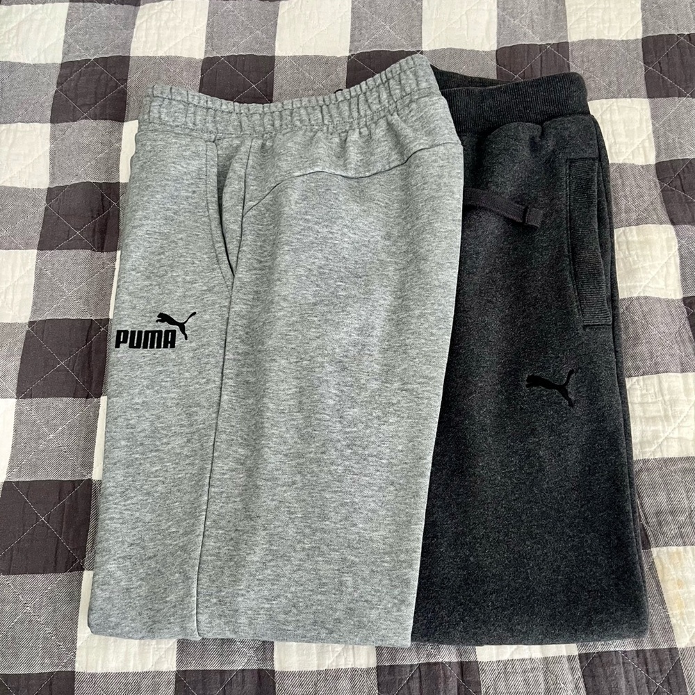 Puma Gray & Charcoal Sweatpants Set, like new.